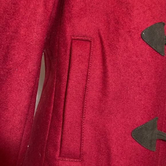 Gap Women’s Dark Red Wool Coat & Jacket with Toggle Buttons and Zipper Size : S - Picture 8 of 12